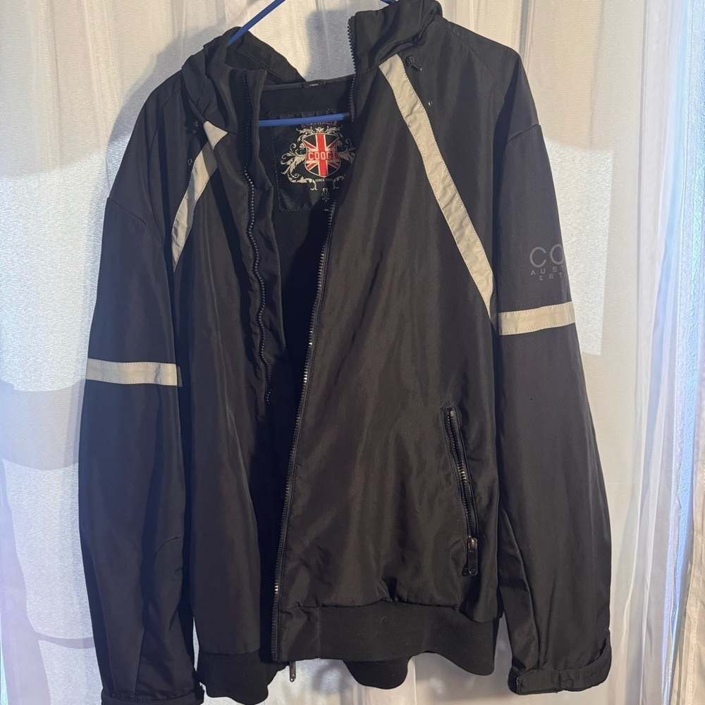 COOGI 3XL Black Full Zip Lightweight Hooded Jacket Coat Australia XXXL Mens